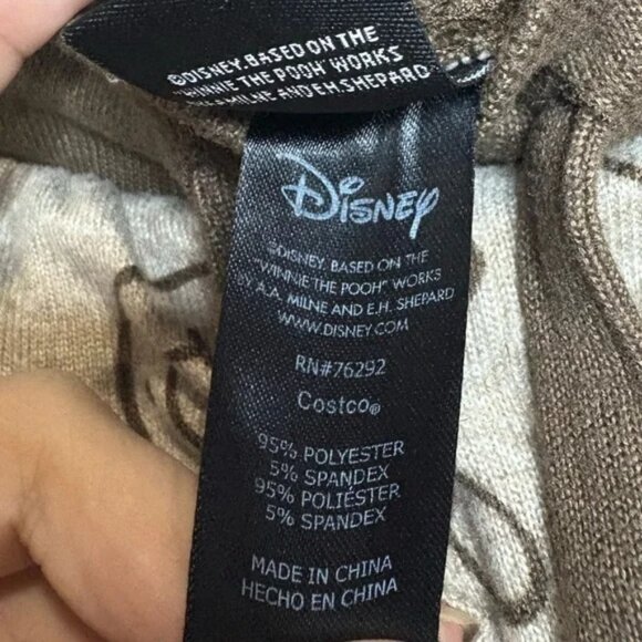 DISNEY Winnie The Pooh Tigger Piglet Stretch 2 Piece Pajama PJ Set L Lounge - Picture 6 of 11